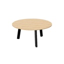 Hybrid tafel rond 160cm (Werkblad kleur: Bardolino eiken | Pootkleur : Zwart (RAL 9005))