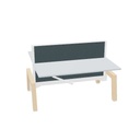 Max Hybrid 2x 160x75cm (Poot type: Hout | Pootkleur : Essen | Framekleur : Wit | Bladdecor: Grijs | Range: Harmony | Kleur: 601 | Priceclass: Stofgroep 1 | Verstelbaarheid: E-drive Zit-sta)