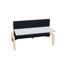 Max Hybrid 2x 180x75cm (Poot type: Hout | Pootkleur : Essen | Framekleur : Zwart | Bladdecor: Grijs | Range: 80 - Fiji | Kleur: 08 Stingray (YA311) | Priceclass: Stofgroep 1 | Verstelbaarheid: Hoogte instelbaar)