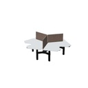 Wing 120 cm (3x) (Bladdecor: Grijs | Pootkleur : Zwart | Screen Type: ES - E-Panel small (100cm) | Hoogte : 60cm | Framekleur : Geen kleur | Range: Harmony | Kleur: 100)