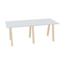Hybrid tafel Hoog 280cm (Werkblad breedte: 120 cm | Werkblad kleur: Grijs | Pootkleur : Hollands Essen)