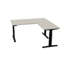 160x80cm + 60x80 aanbouw rechts (Bladdecor: CN - Ril eiken | Pootkleur : Zwart)